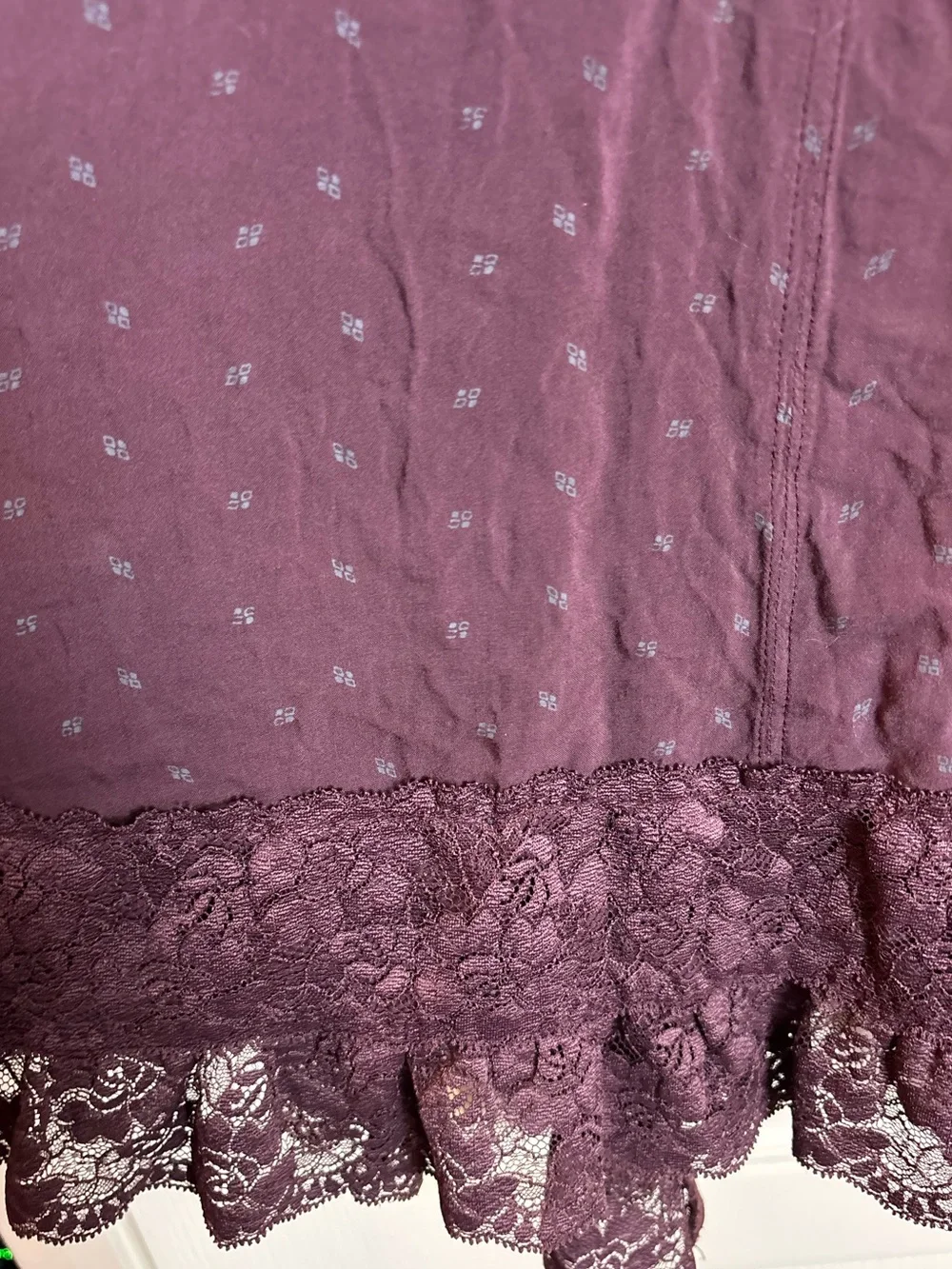 RARE Free People She Swings Slip Lace Mini Dress Medium Burgundy Brown Bohemian
